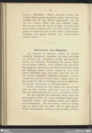 Kolorieren mit Ölfarben