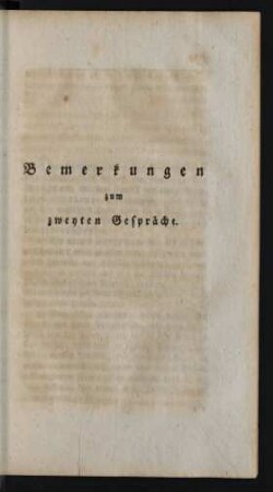 Bemerkungen zum zweyten Gespräche