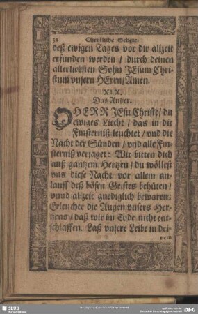 XIX. [Vier Abend gebet, so man wil schlaffen gehen.] Das Ander