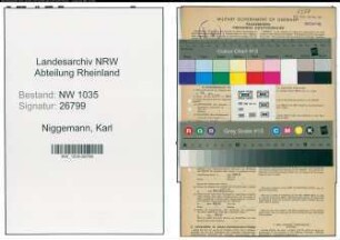 Entnazifizierung Karl Niggemann , geb. 06.07.1908 (Angestellter)