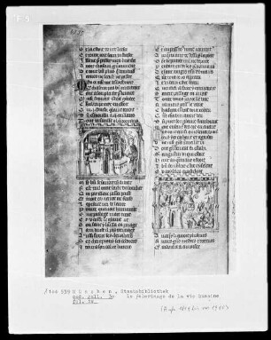 Le pélerinage de la vie humaine — Zwei Miniaturen, Folio 1verso