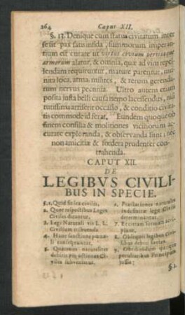 Caput XII. De Legibus Civilibus In Specie
