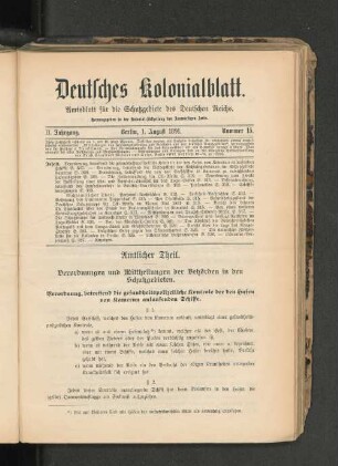 1. August 1891. Nummer 15.