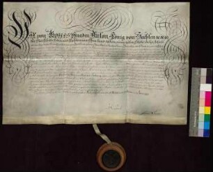 König Anton von Sachsen belehnt Ernst Gustav von Gersdorff mit dem Nießbrauch an der Gersdorff-Weicha'schen Stiftung sowie dem zur Stiftung gehörigen Burglehnhaus (Gersdorfsches Palais, Burgplatz 6).