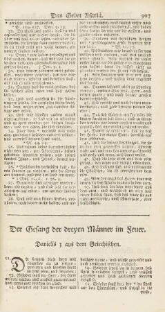 Der Gesang der dreyen Männer im Feuer.