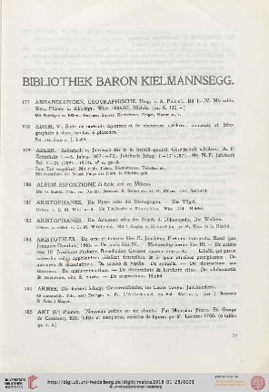 Bibliothek Baron Kielmannsegg (Nr. 177-508)