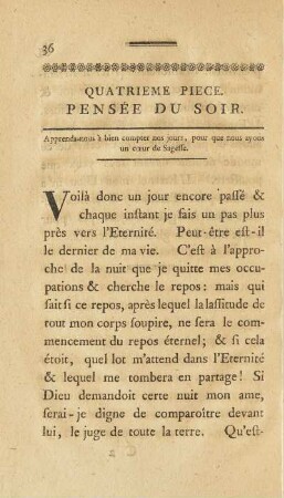Quatrieme Piece. Pensée Du Soir