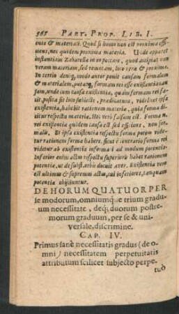 De Horum Quatuor Perse modorum, omniumque trium gradum necessitate ... Cap. IV.