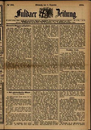 Ausgabe vom Mittwoch, den 09. Dezember 1885.