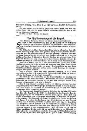 Der Achtstundentag und die Jugend