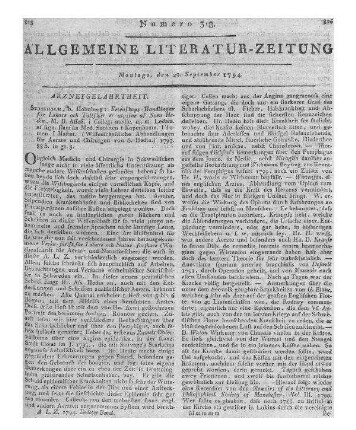 Vetenskaps-handlingar för läkare och fältskärer. H. 1. Hrsg. v. S. A. Hedin. Stockholm: Holmberg 1793
