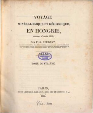 Voyage minéralogique et géologique en Hongrie : pendant l'année 1818, 4. Atlas