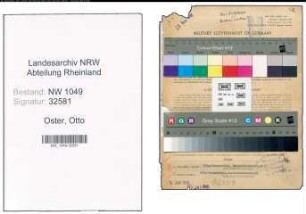 Entnazifizierung Otto Oster , geb. 22.08.1899 (Postbeamter)
