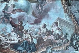 Glorie des heiligen Paulinus und Nebenbilder mit Szenen seiner Vita