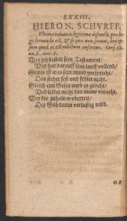 LXXIII. Hieron. Schurff.