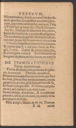 De Terminationibus Tertiae declinationis.