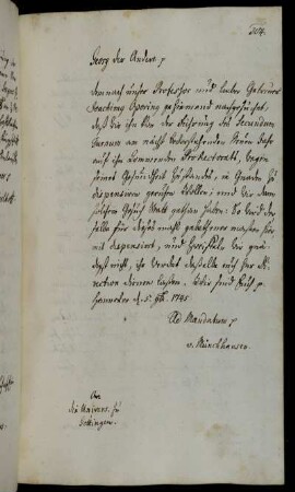 Dispensierung des Professors Oporinus vom Amt des Prorektors.