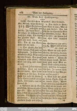 III. Von der Heiligung, oder vom christlichen Wandel überhaupt.