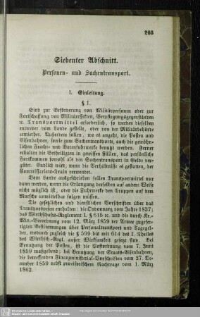 Siebenter Abschnitt. Personen- und Sachentransport