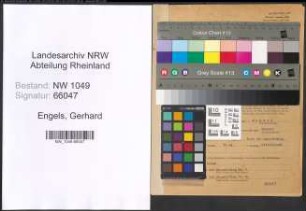 Entnazifizierung Gerhard Engels , geb. 01.03.1912 (Schachtmeister)