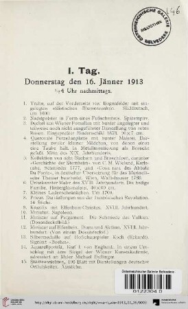 I. Tag (Nr. 1-160)