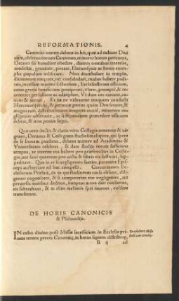 De Horis Canonicis & Psalmodiis.