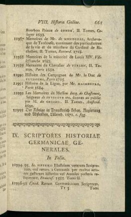 IX. Scriptores Historiae Germanicae Generales