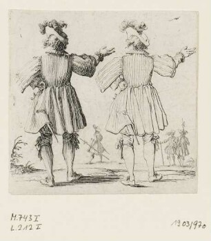Kavalier mit Federhut von hinten, Blatt 15 der Folge "Varie Figure"