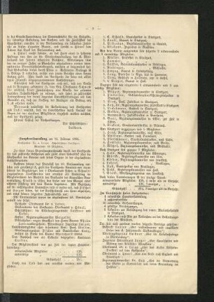 Hauptversammlung am 14. Februar 1891