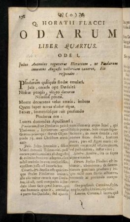 175-216, Q. Horatii Flacci Odarum. Liber Quartus.