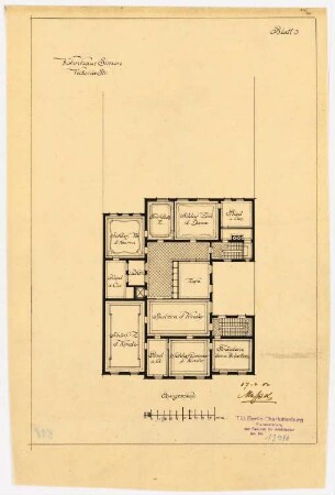 Wohnhaus Dr. Eduard Simon, Berlin: Grundriss Obergeschoss 1:200