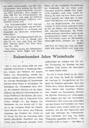 Siebenhundert Jahre Winterhude