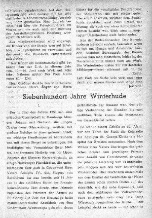 Siebenhundert Jahre Winterhude