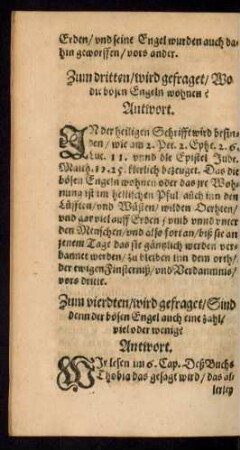 Zum dritten/ wird gefraget/ Wo die bösen Engeln wohnen?