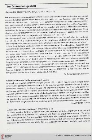 Zur Diskussion gestellt
