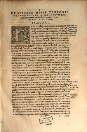 De usitate huius temporis componendorum miscendorumque medicamentorum ratione