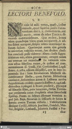 Praefatio Ad Lectorem