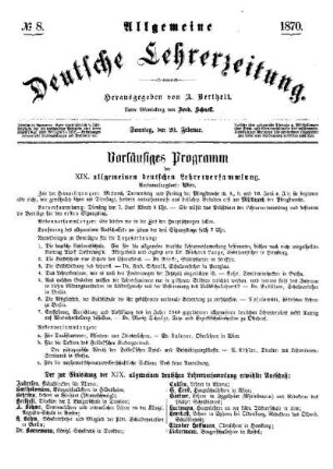 Der zur Einleitung der XIX. allgemeinen deutschen Lehrerversammlung erwählte Ausschuß: