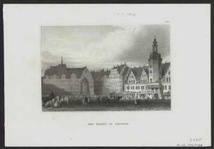 Ansicht vom Markt in Leipzig , Stich, 1840 : Markt in Leipzig. - [S.l.] , [um 1840]. - 1 Kunstbl. : Stich ; 16 x 11 cm +++ Zählung rechts oben: DLXI
