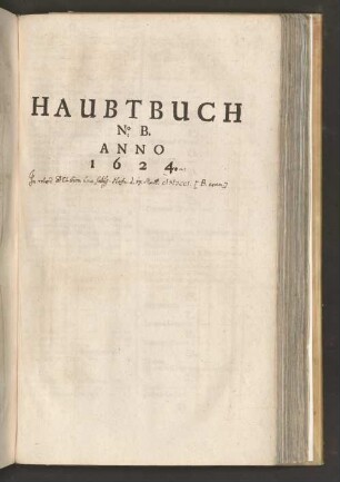 Haubtbuch No. B. Anno 1624.