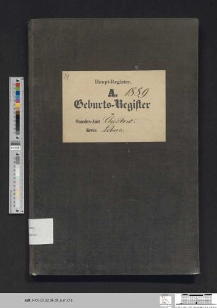Geburtsregister Kliestow 1889
