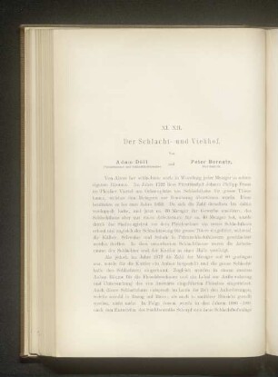 XI. XII. Der Schlacht- und Viehhof