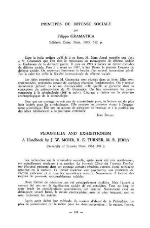 166-168, Pedophilia and exhibitionism. A handbook by J. W. Mohr, R. E. Turner, M. B. Jerry