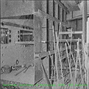 Detailaufnahme vom Bau der Heißen Zellen im Forschungsreaktor 2 (FR 2)