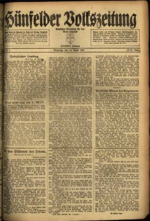 Ausgabe vom Dienstag, den 19. April 1921.