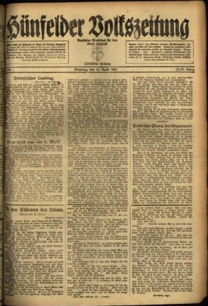 Ausgabe vom Dienstag, den 19. April 1921.