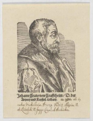 Bildnis des Johann Crato von Crafftheim