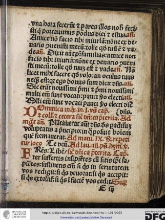 Dominica in sexagesima in primis vesperis capitulum et collecta et cetera sicut in dominica preterita.