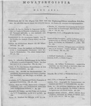 Monatsregister März