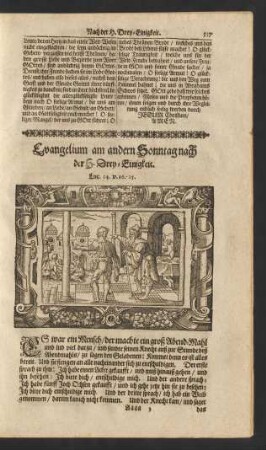 Evangelium/ am andern Sonntag nach der H. Drey-Einigkeit. ...